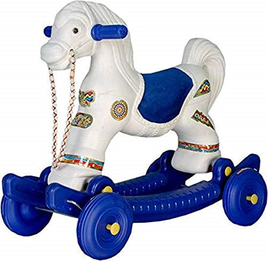 Baby Toy Horse CHETAK Rider / Rocker with footrest Cart Non Battery Operated Ride On( multicolor) - MRGTOYS