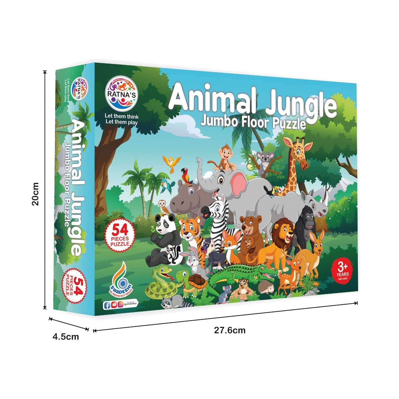 Ratna's Animal Jungle 54 Pieces Jigsaw Puzzle for Kids 3+ Years