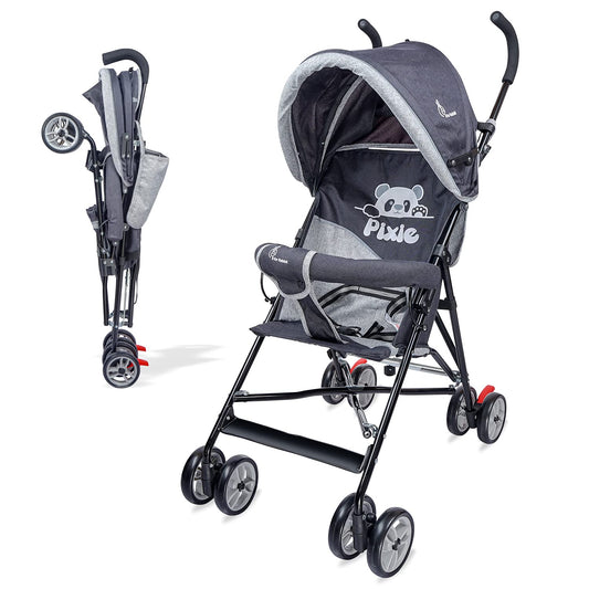 R for Rabbit Pixie Toddles Buggy and Stroller, Baby Stroller and Buggy for Baby, New born, Kids - Buggy for Kids, Travel Friendly Portable Easy Foldable and Carry, Kids Age 6 -36 Months | 6 Months Warranty | ( Black Grey)
