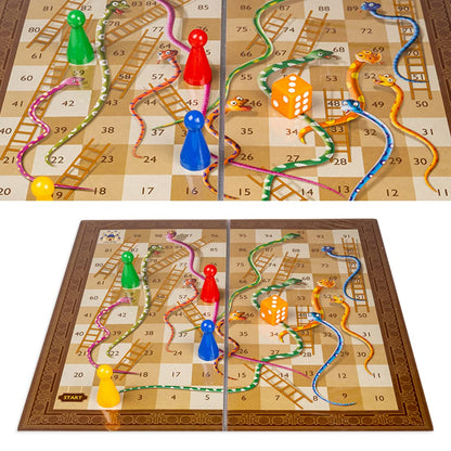 Toysbox Ludo and Snakes & Ladders Premium Small Classic Board Game to Play with Kids and Adults