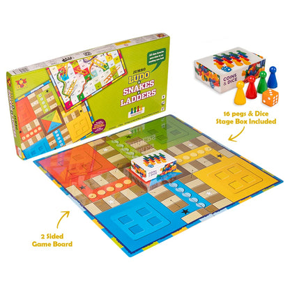 Toysbox Ludo and Snakes & Ladders Jumbo Classic Board Game to Play with Kids and Adults