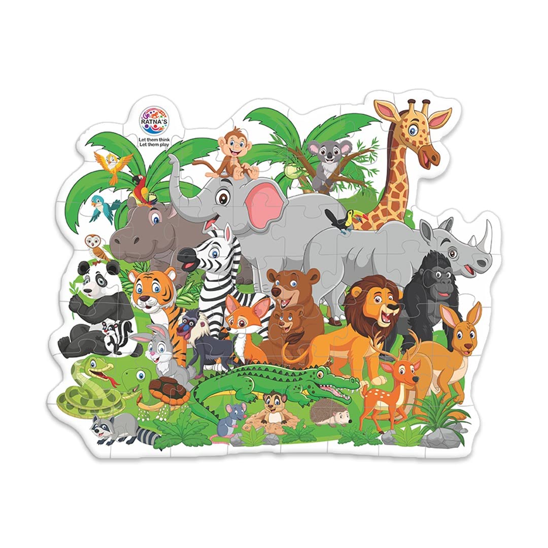 Ratna's Animal Jungle 54 Pieces Jigsaw Puzzle for Kids 3+ Years