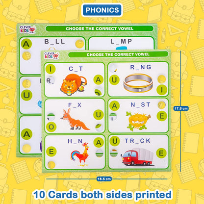 Ratna's Intellikids Phonics A Perfect Electro Game. 10 Double Sided Printed Cards. If it Lights its Right. A Fun Way to Learn Phonics
