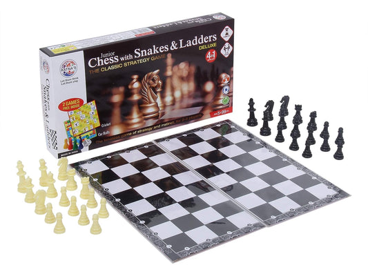 2 in 1 Chess & Snakes Ladders Junior Deluxe|Board Size:11 Inches * 11 Inches