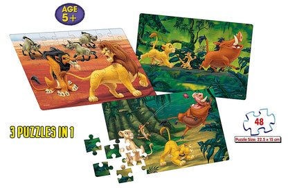 Frank Disney The Lion King Puzzles - 48 Pieces 3 in 1 Jigsaw Puzzles for Kids for Age 5 Years Old and Above