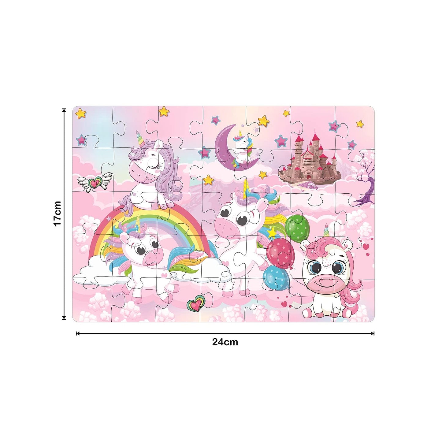 4 in 1 Unicorn Kingdom Jigsaw Puzzle for Kids|A Perfect Jigsaw Puzzle for Little Hands|4 * 35 Pieces Jigsaw Puzzle - MRGTOYS