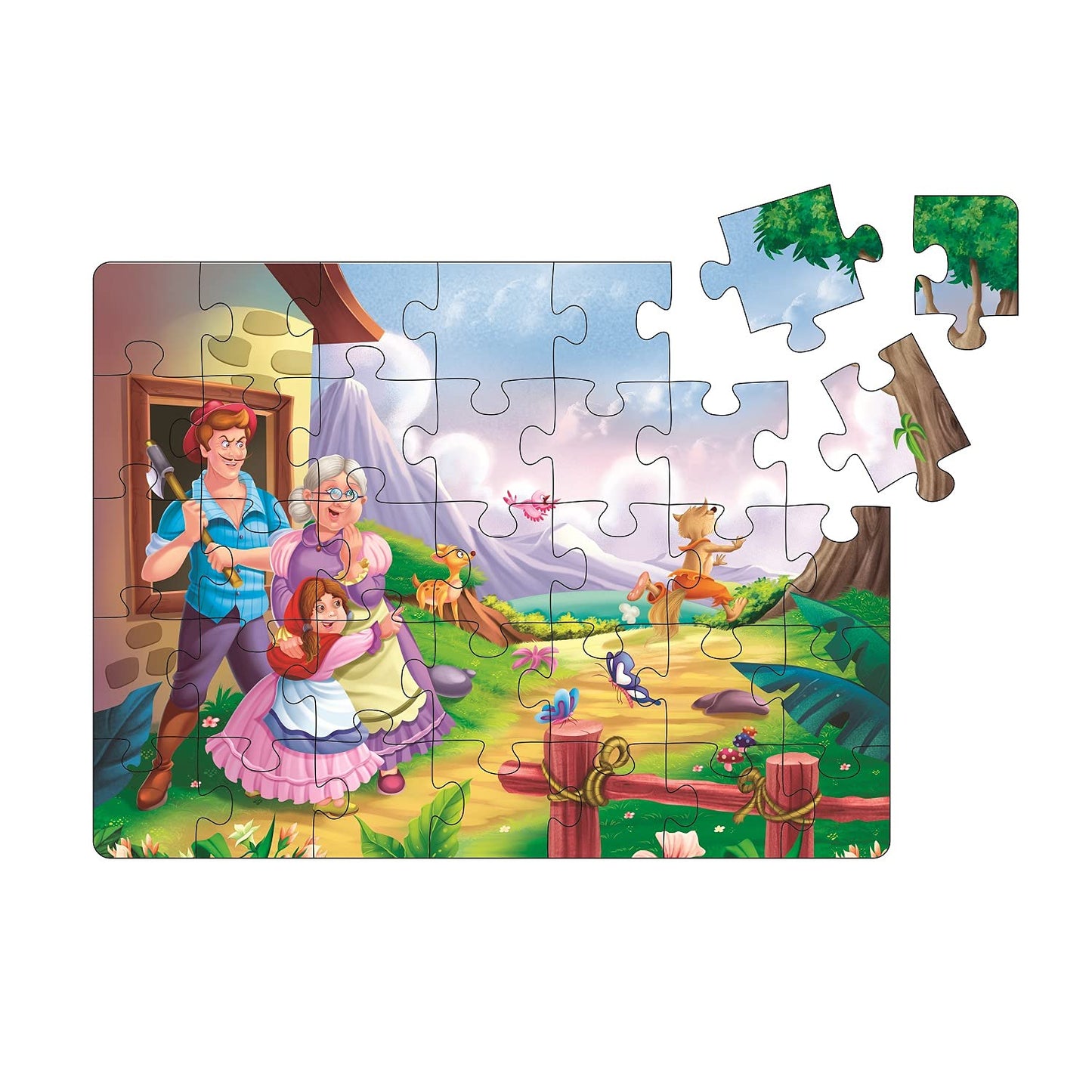 RATNA'S Story Jigsaw A Little RED Riding Hood for Kids. This Pack Includes 3 Jigsaw Puzzle and A Story Book