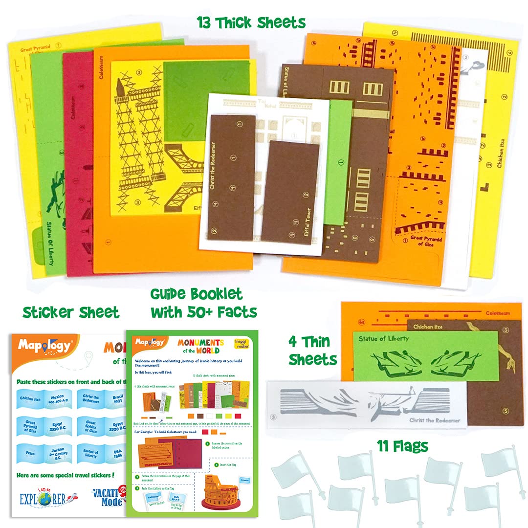 Imagimake Mapology - Monuments of The World Educational Toy and Learning Aid - Puzzles for Kids for Age 5 Years+ GAMES