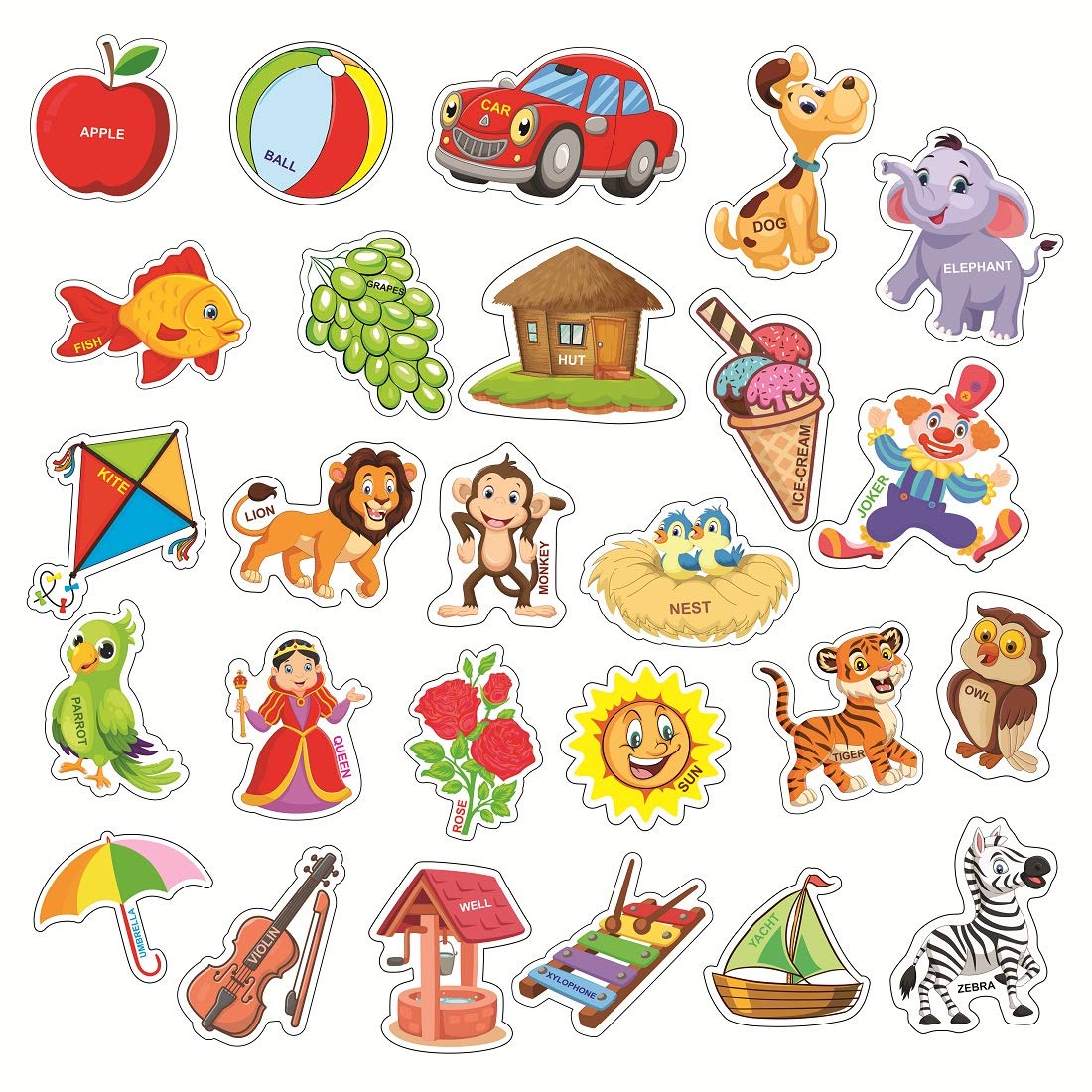 RATNA'S Clever Kids Educational Alphabet Activity mat ( 91 cms x 66 cms Jumbo mat) with 13 Both Sides Printed Flash Cards & 26 Transport Vehicle eva Cutouts with Velcro.- Multi Color