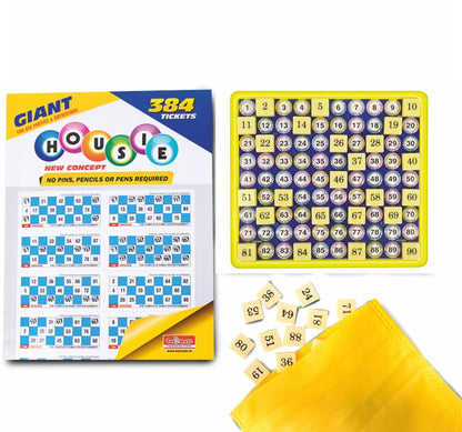 Toymate Housie Giant 384 Foldable Tickets- No Pins or Pencils Required