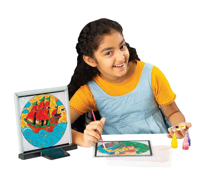 Funskool Glass Painting, Art and Craft Kit, Make Your Own Framed Glass Painting, 6 Years + (Multicolor, 25.5 X 36 X 6 Cm),for all age