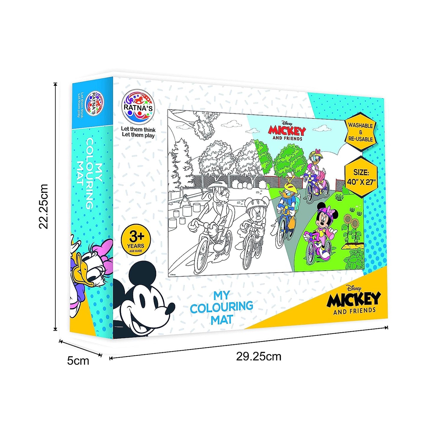 RATNA'S My Colouring Mat Disney & Marvel Theme for Kids Washable and Reusable Coloring Kit, Big Size Mat (40 x 27 inches) DIY Painting Kit (Mickey & Friends)