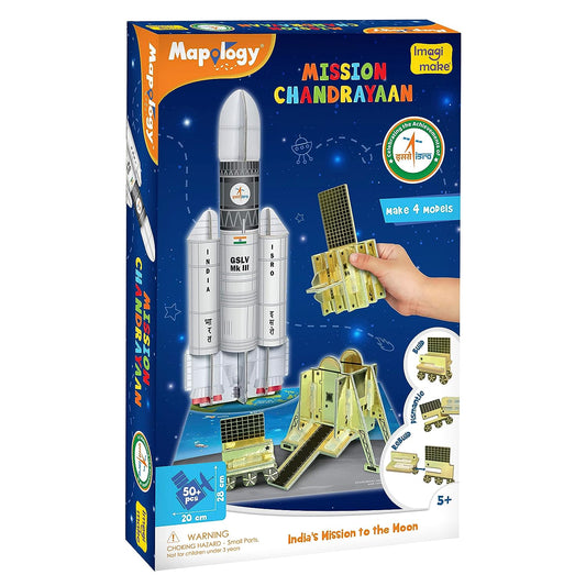 Mapology Chandrayaan | ISRO Rocket Model & Satellite | Astronaut Toy | Educational Toys for Kids 5+Years | 3D Puzzles | Gifts for 5 Year Old Boy & Girl