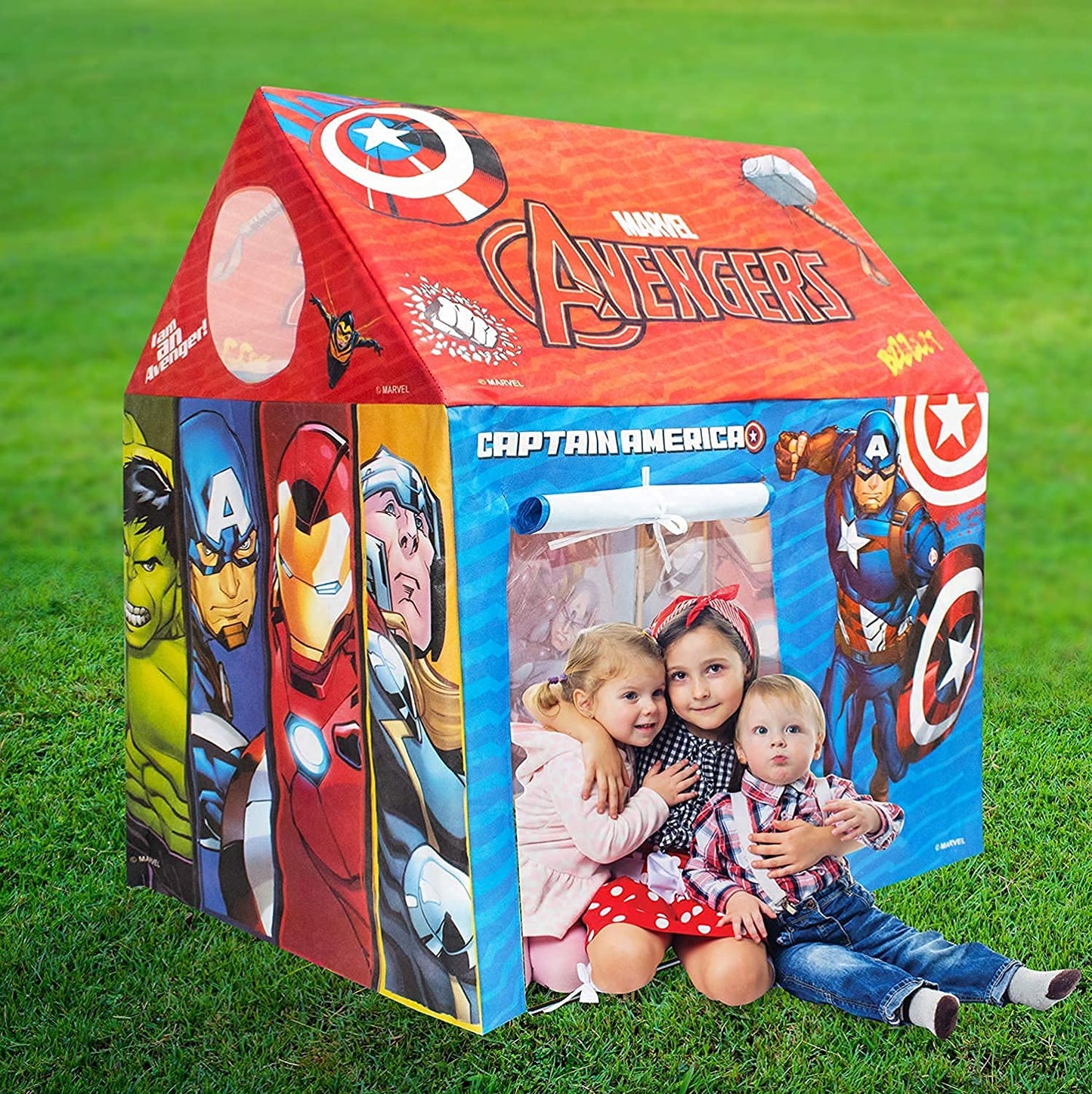 Jumbo Size Kids Play Tent House for 10 Year Old Girls and Boys Play House Tent (Avengers Theme Piped Tent)