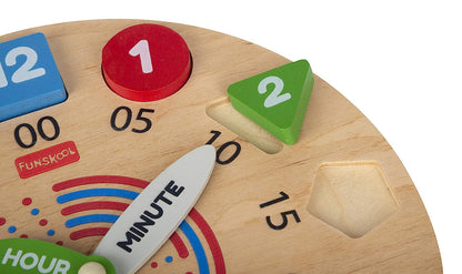 Giggles - My Clock, Shape sorting clock puzzle, Teaches Time,shapes and Numbers, 3 Years & above, Preschool toys Multicolor