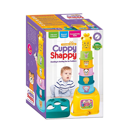 toymate Cuppy Shappy - All in 1 Sorting Stacking Nesting Cups Shapes & Color Toy Games Montessori Activity Early Educational Blocks Puzzles for Kids Boys Girls Toddler 1 2 3 Years & Above