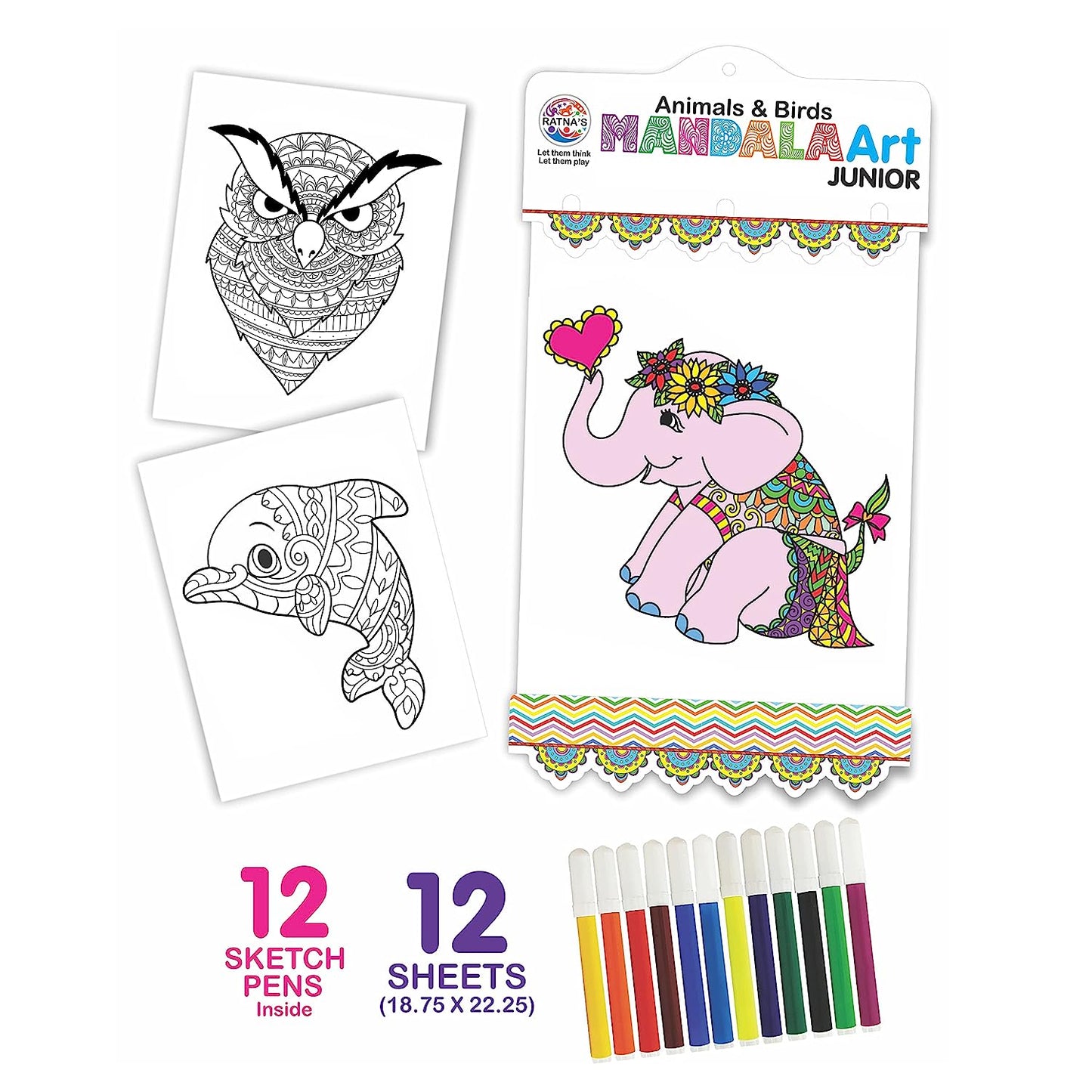 RATNA'S Mandala Art Junior Animals & Birds The Coloring Kit