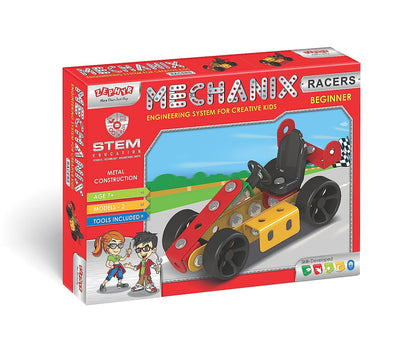 Mechanix Beginner Racers, DIY Stem and Education Metal Construction Set, for Boys & Girls 6 yr+, Return Gifts Set