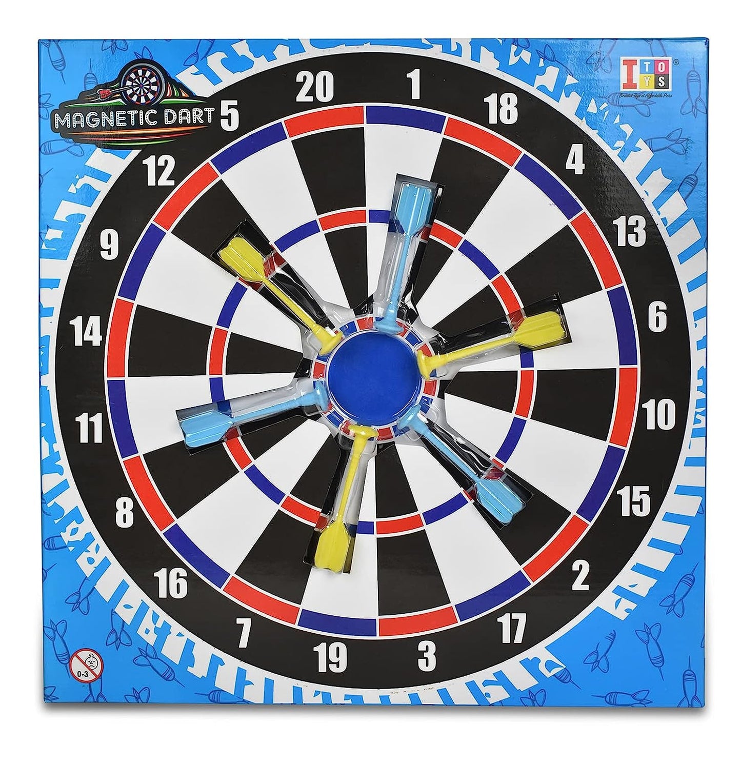 itoys Magnetic Dart Board with Darts for Adult 41cm Indoor and Outdoor Game for Kids with 6 Darts