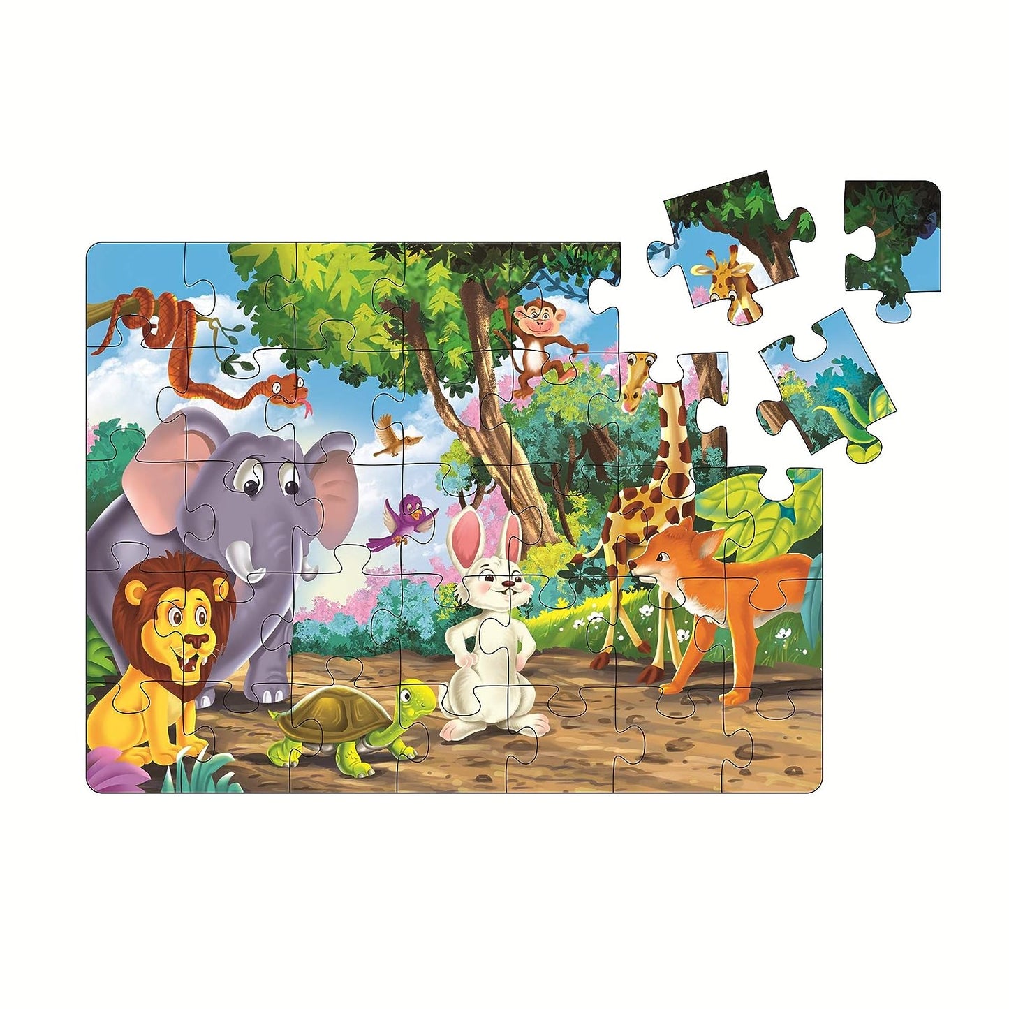 RATNA'S Story Jigsaw Puzzle Hare and Tortoise for Kids with A Story Book Inside