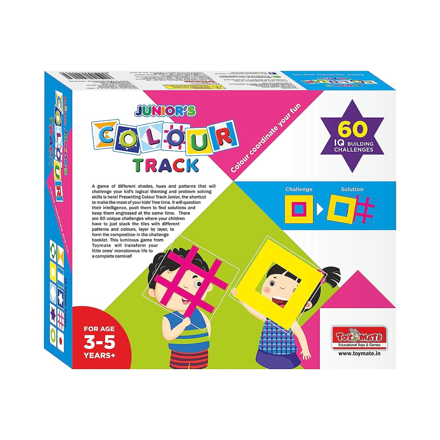 toymate Colour Track Junior- Fun Pack of 60 Challenge IQ Building Activity Game for Age 3 to 5 Years