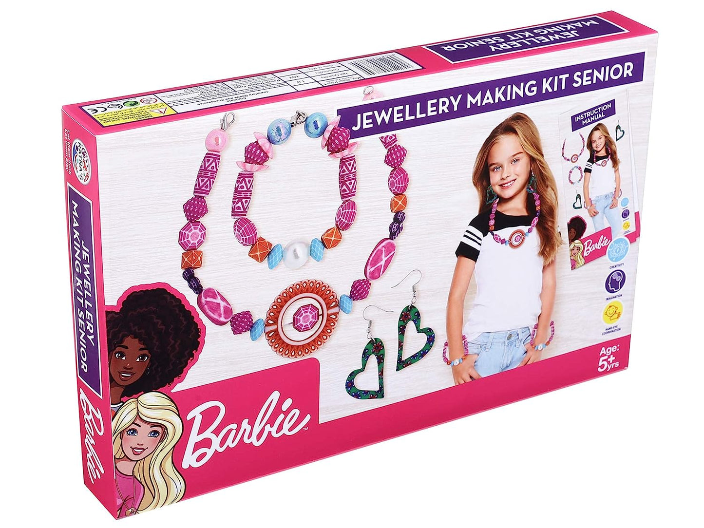 RATNA'S Acrylic Barbie Jewellery Making Kit Senior for Girls Make Necklace, Earrings and Bracelet for Girls Diy Kit, Multicolour