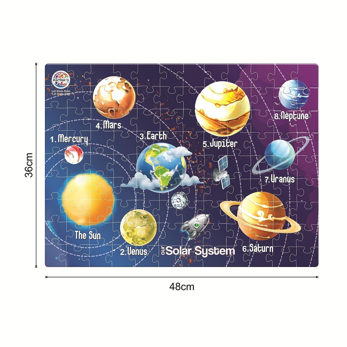 RATNA'S Solar System Jigsaw for Kids 108 Pieces Jigsaw Puzzle with A 12 Page Information Guide