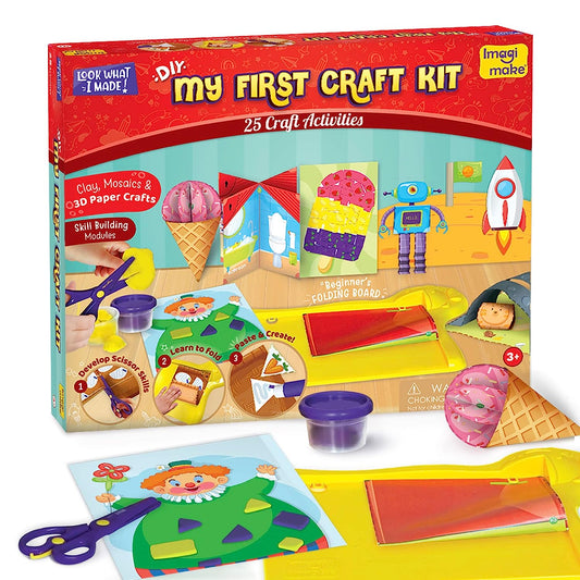 Imagimake My First Craft Kit | Scissor Activity Book | Craft Kit for 3 Year Old | Origami Kit | Art & Craft Kit | Gift for 3+ Year Old Girl & Boy GAMES