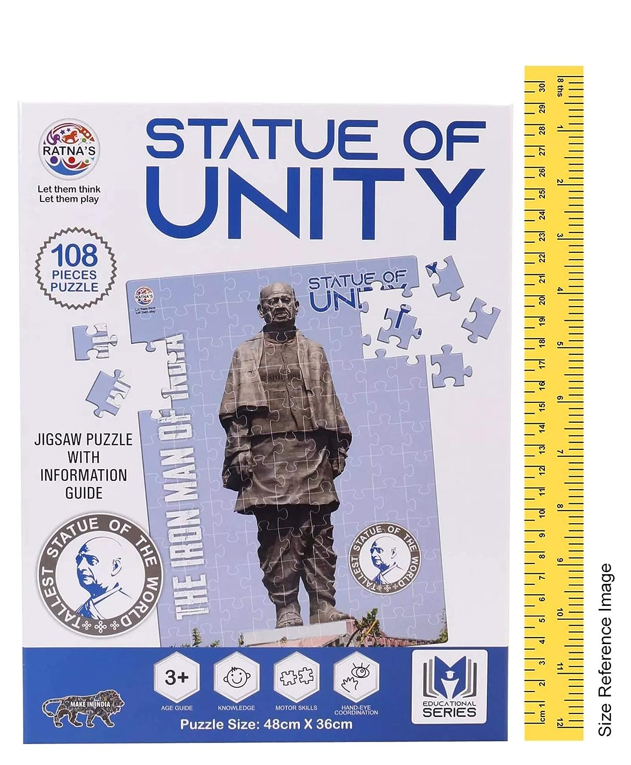 Statue of Unity 108 Pieces Jigsaw Puzzle with 12 Pages Information Booklet About SHRI VALLABHBHAI Patel