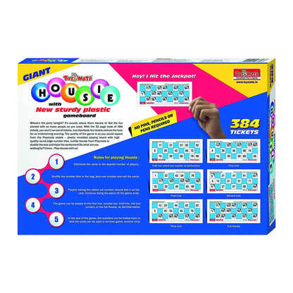 Toymate Housie Giant 384 Foldable Tickets- No Pins or Pencils Required