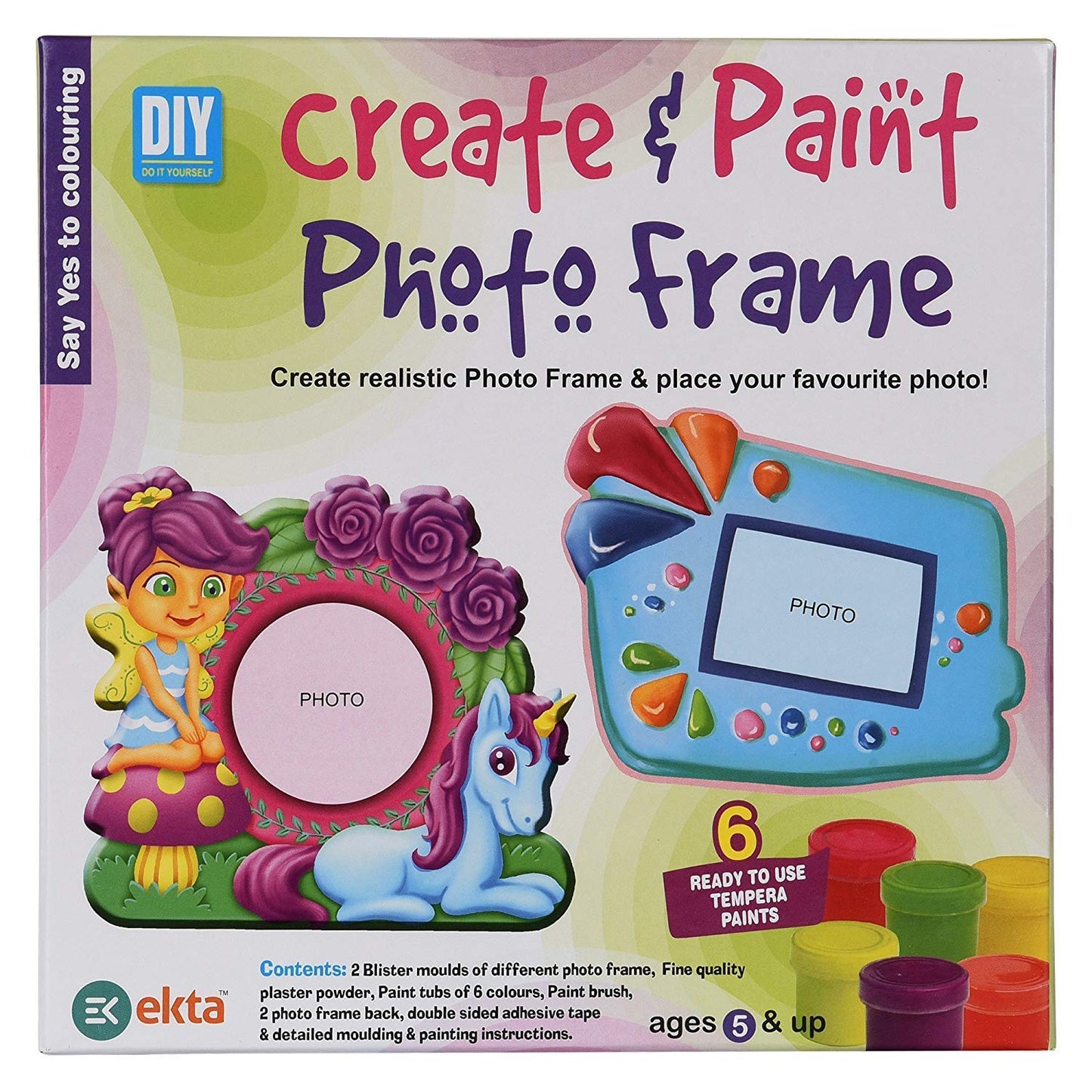 ekta create & paint photo frame- Multi color
