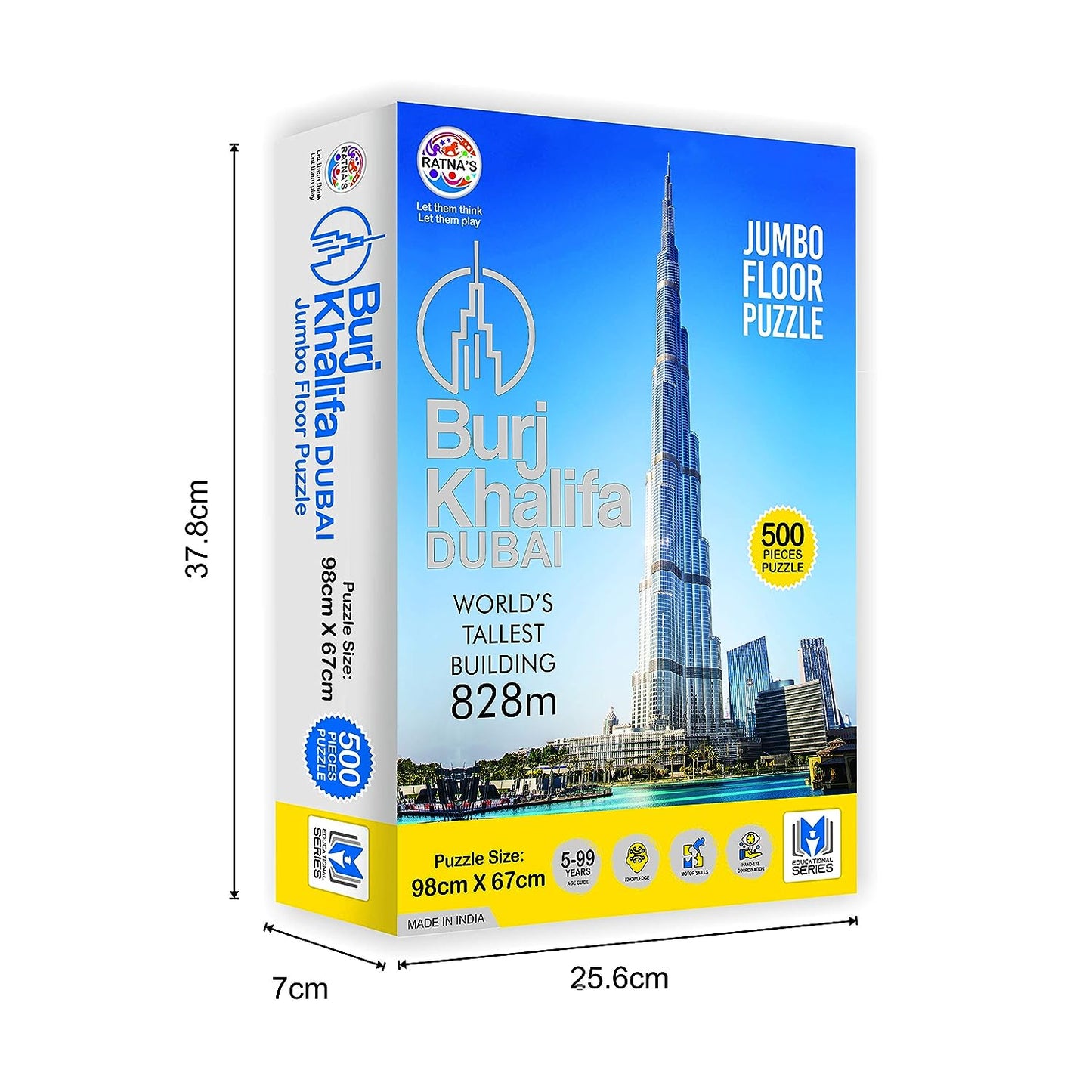 RATNA'S Burj Khalifa Jigsaw Puzzle for 72 to 120 Months, 500 Piece, Multicolour