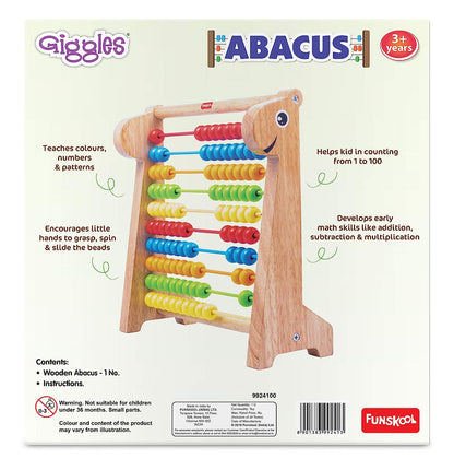 Giggles - Abacus, Multicolour Wooden Educational Toy, Early Math Skills, 3 Years & Above, Preschool Toys (1 pieces)