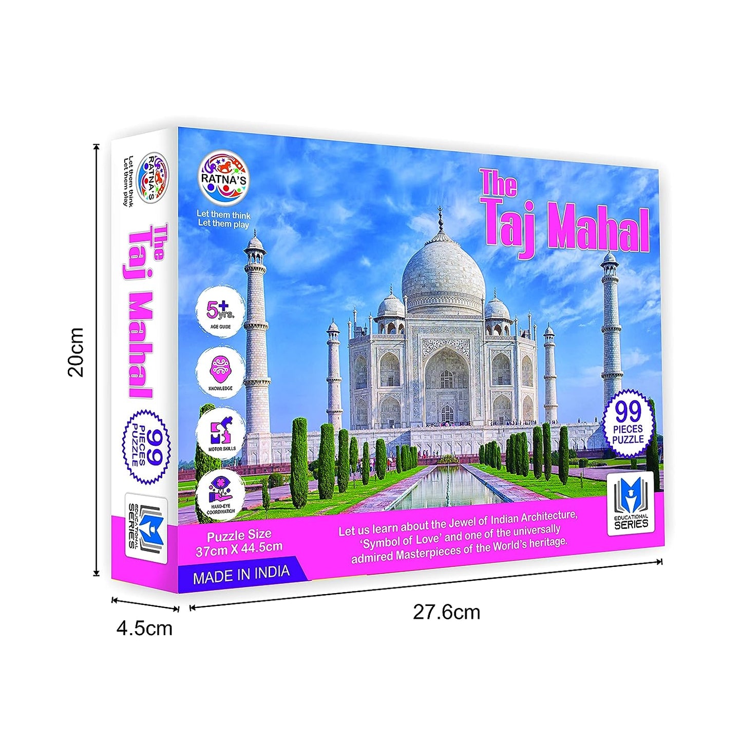 Ratna's Taj Mahal Jigsaw Puzzle. 99 Pieces Jigsaw with an Information Guide