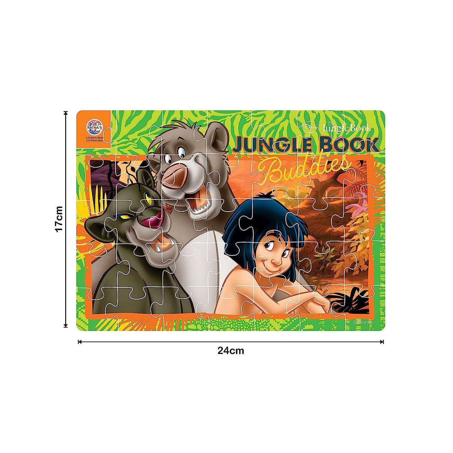Ratna's 4 in 1 Disney Jigsaw Puzzle 140 Pieces for Kids. 4 Jigsaw Puzzles 35 Pieces Each (Jungle Book) - MRGTOYS