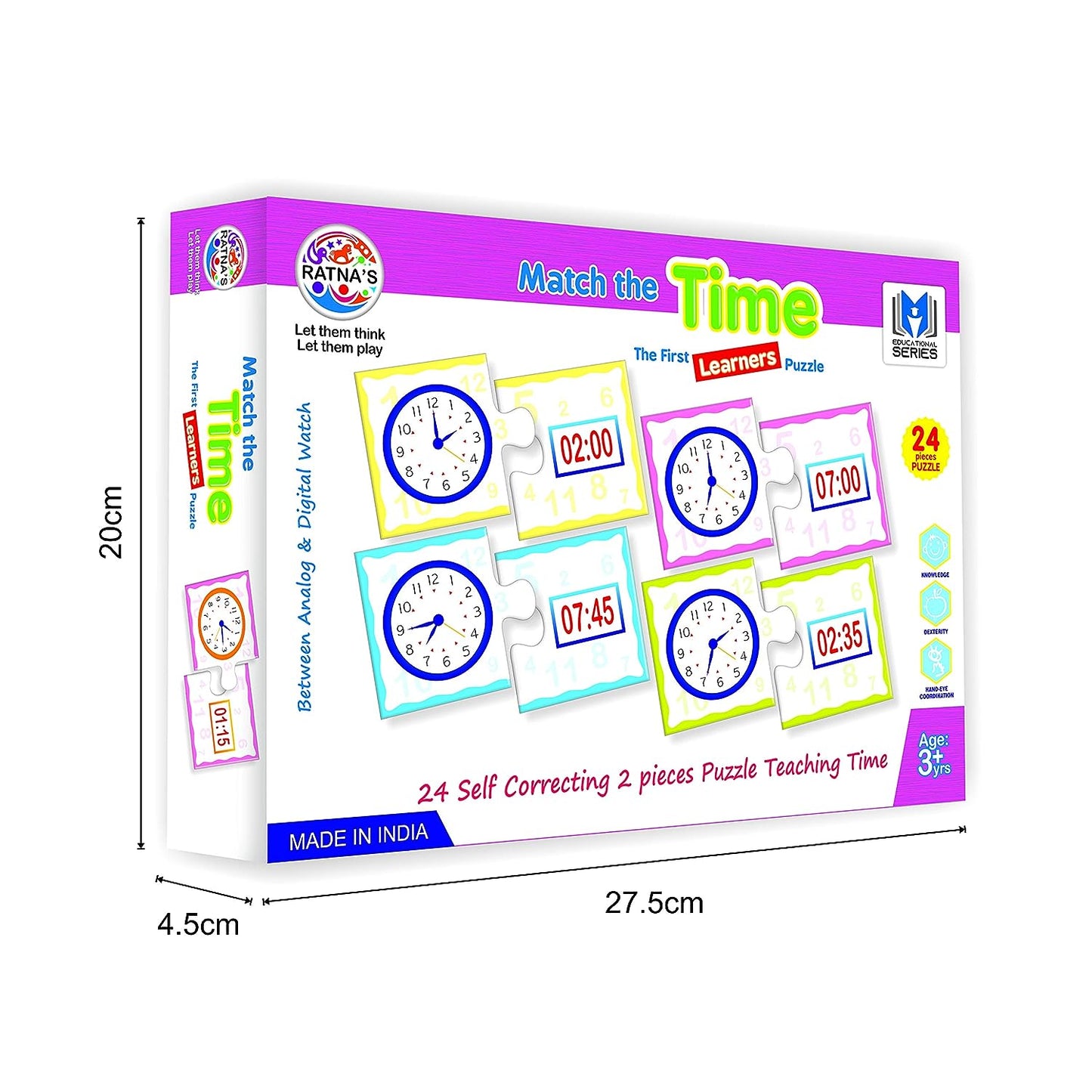 RATNA'S Educational Jigsaw Puzzle Range for Kids (Match The TIME)