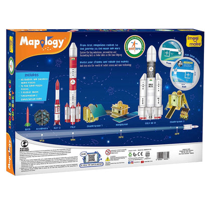 Imagimake Mapology - India's Space Odyssey- Learn About Indian Rockets & Satellites - Model Making Sets - Educational Toy Puzzle - 7 Years & Above GAMES