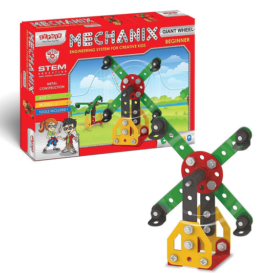 MECHANIX Beginner Giant Wheel,DIY Stem and Education Metal Construction Set, for Boys & Girls 7 yr+, Return Gifts Set, Multicolor - MRGTOYS