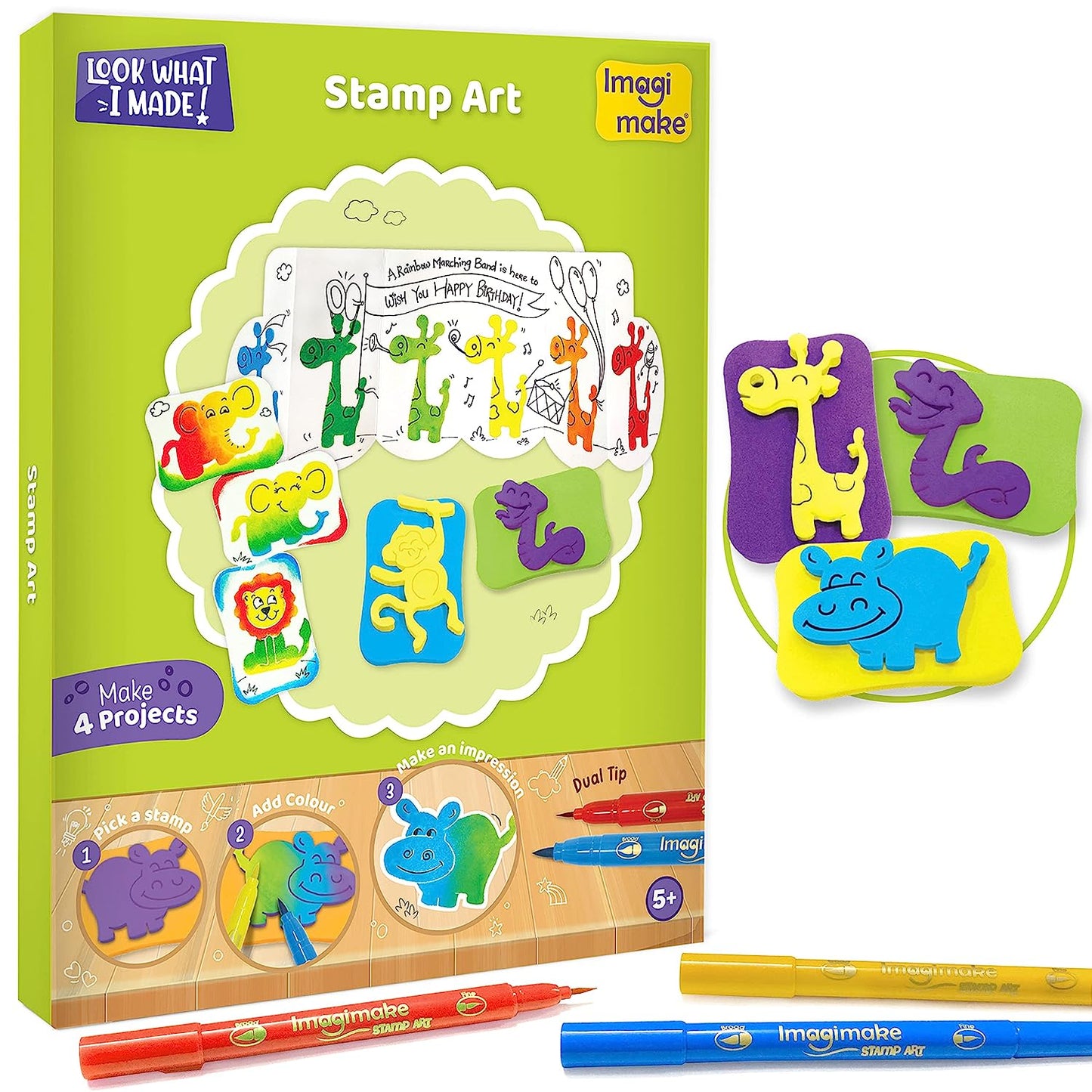 Imagimake 5-in-1 Awesome Craft Kit- Kids Arts and Crafts- Arts and Crafts for Kids ages 6-8 - Air Dry Clay, Paper Quilling Kit, Stamp for Kids, Foam Crafts - Gifts for 5, 6, 7, 8 Year Old Girls & Boys, Multicolour,GAMES