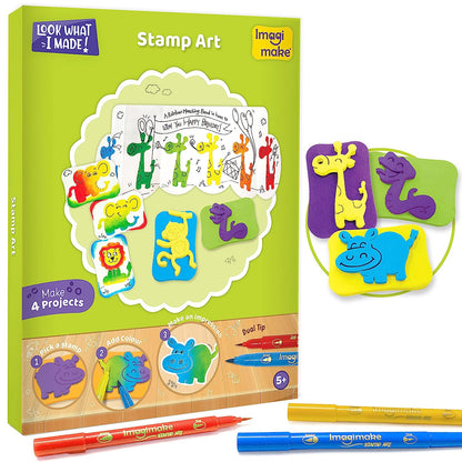 Imagimake 5-in-1 Awesome Craft Kit- Kids Arts and Crafts- Arts and Crafts for Kids ages 6-8 - Air Dry Clay, Paper Quilling Kit, Stamp for Kids, Foam Crafts - Gifts for 5, 6, 7, 8 Year Old Girls & Boys, Multicolour,GAMES