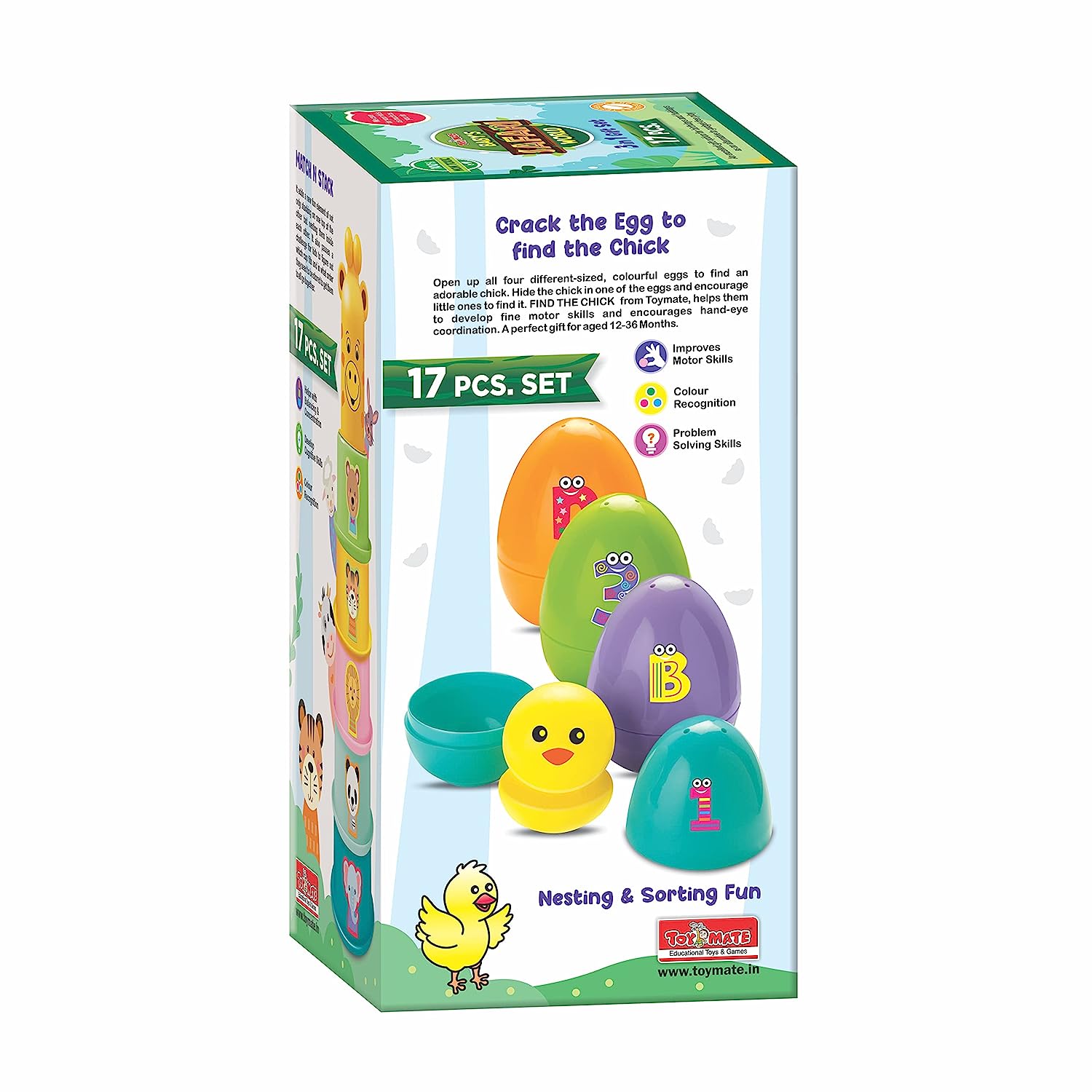 Toymate Baby’s Safari World - 17 pcs Ultimate Toddler Games Gifts Set - Stacking Cups, Nesting, Rolling - Montessori Fine Motor Skills for 1 Year & Above