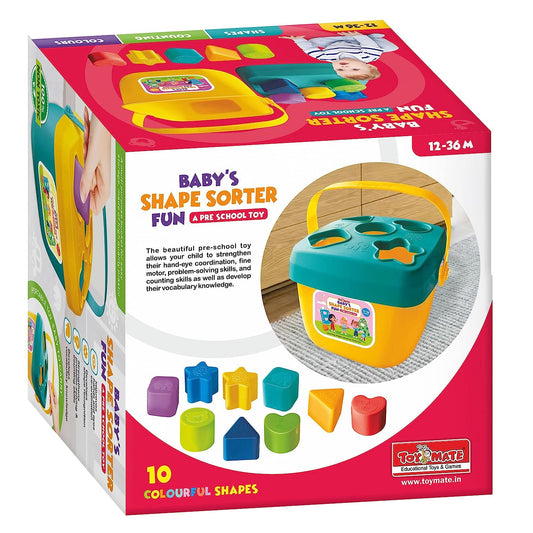 Toymate Baby’s Shape Sorter Fun for Kids Toddlers - A Pre School Toy with 10 Shapes & Colours- for Age 2 Years & Above.…