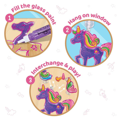 Imagimake Window Art Unicorn | Glass Painting Kit | Art and Craft Kit for Girls 6-8 | Toys for Girls | Sun Catcher Kit | Unicorn Gifts for Girls Age 6-8 | Birthday Gift for Girls 5+ Years