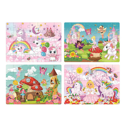 4 in 1 Unicorn Kingdom Jigsaw Puzzle for Kids|A Perfect Jigsaw Puzzle for Little Hands|4 * 35 Pieces Jigsaw Puzzle - MRGTOYS