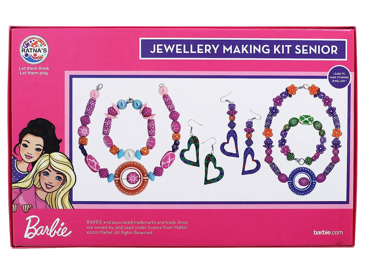 RATNA'S Acrylic Barbie Jewellery Making Kit Senior for Girls Make Necklace, Earrings and Bracelet for Girls Diy Kit, Multicolour