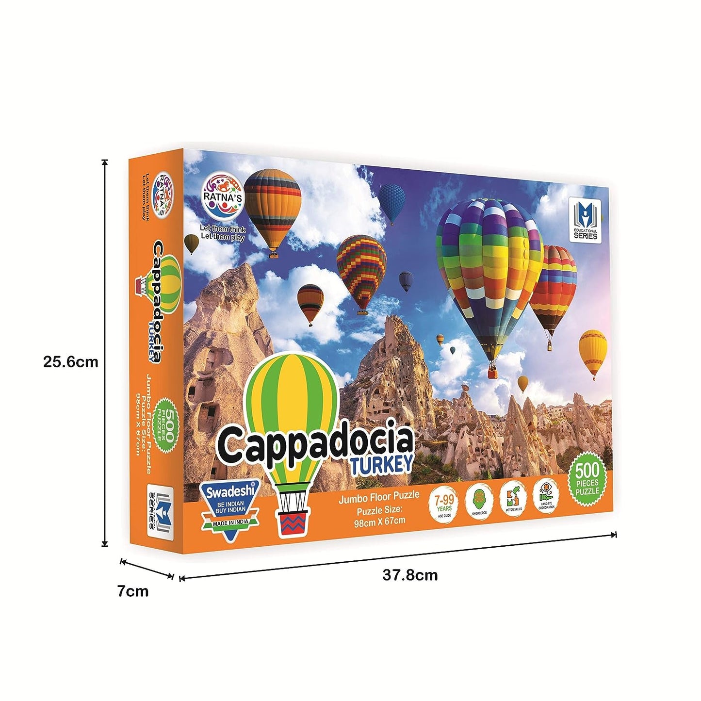 RATNA'S Cappadocia Turkey 500 Pieces Jumbo Floor Jigsaw Puzzle (Size: 98 cm * 67 cm)- Multi Color