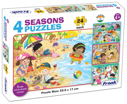 Frank 4 Seasons Jigsaw Puzzles for Kids of 24 Pieces Each - Activity Booklet Included