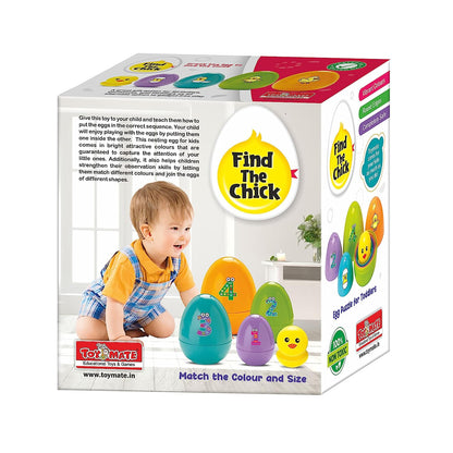 Toymate Find The Chick in Egg Nesting Toy - Helps in Motor Skills & Early Development Montessori Toy Games for Toddlers 1+ Years