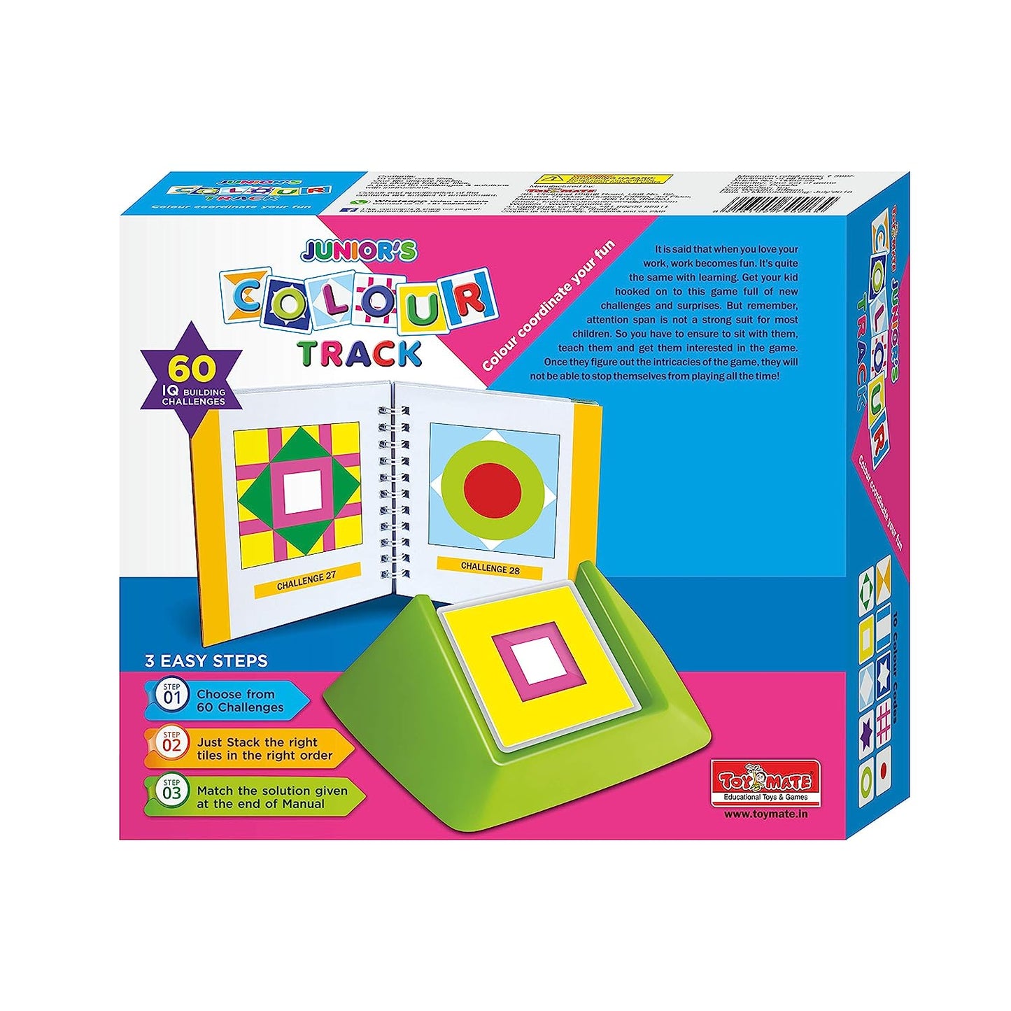 toymate Colour Track Junior- Fun Pack of 60 Challenge IQ Building Activity Game for Age 3 to 5 Years