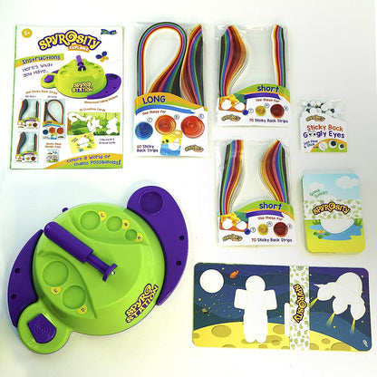 Quill On Spyrosity Spyrosity 3D Crinklers Explore Quilling Based Creative Toy and Activity Set with Patent Pending Motorized Tool for Boys and Girls Above 5 Years (Multicolour)